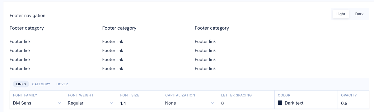 footer in style guide